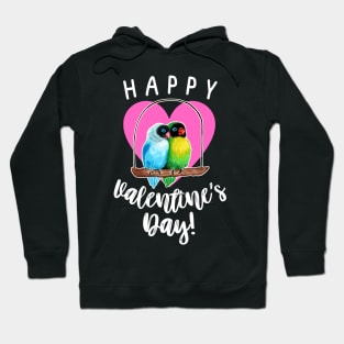 Happy Valentine's Day Lovebirds Watercolor Hoodie